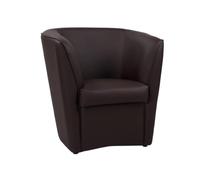 Poltrona imbottita Valentina a pozzetto in Ecopelle per ufficio sala d'attesa Alta qualità made in Italy (Testa di moro)