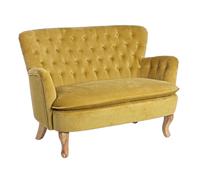poltrona imbottito tessuto velluto gialla design vintage divanetto poltrone