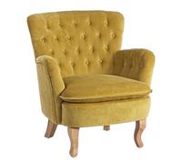 poltrona imbottito tessuto velluto gialla design vintage divanetto poltrone