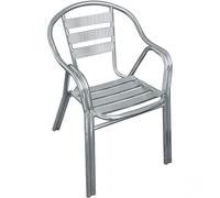 Poltrona Impilabile Double 55x60x79 h cm in Alluminio Grigio