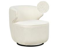 Poltrona in Bou ianco sporco con Base Nera Girevole a 360° Molleby