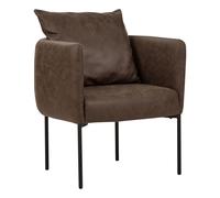 Beliani Poltrona in ecopelle marrone scuro con cuscino gambe in ferro nero