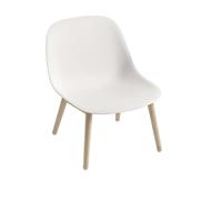 Poltrona in Fibra con Base in Legno Bianco/Rovere