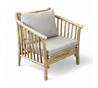 Poltrona in legno bamboo con cuscino 70x70xH80 cm Bronx