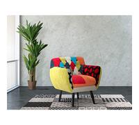 Poltrona in legno e tessuto patchwok IMPERIALE NEW Dimensioni 71x73xh 78 cm - peso15 kg stile tradizione e avanguardia multicolor