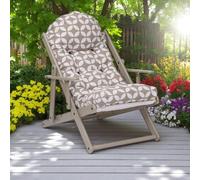 Poltrona in legno pieghevole 3 posizioni - ASIA telaio Tortora