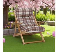 Poltrona in legno pieghevole 3 posizioni - cuscino tessuto Marrone