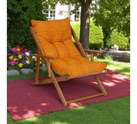 Poltrona in legno pieghevole 3 posizioni - cuscino tessuto Oro