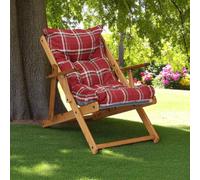 Poltrona in legno pieghevole 3 posizioni - cuscino tessuto Rosso Luk