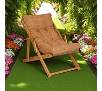 Poltrona in legno pieghevole 3 posizioni - cuscino tessuto Sabbia
