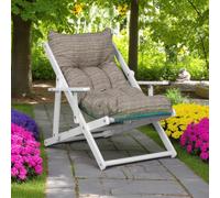 Poltrona in legno pieghevole 3 posizioni - Telaio Bianco cuscino Tortora