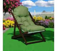 Poltrona in legno pieghevole 3 posizioni - telaio noce cuscino Pea