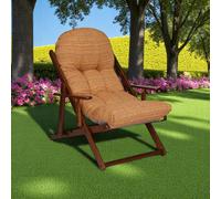 Poltrona in legno pieghevole 3 posizioni - telaio noce cuscino Sabbia