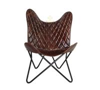 Poltrona In Pelle Butterfly PARRYS LEATHER WORLD, Art Deco, Marrone