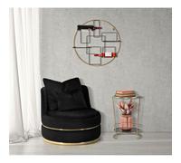 Poltrona in tessuto imbottito color NERO PARIS Dimensioni Ø 84X72 cm - peso 25 kg completa di 2 cuscini. nero