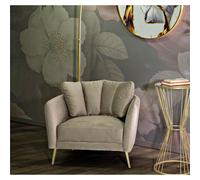 Poltrona in tessuto imbottito telaio in metallo Dorato KIEV Dimensioni 88x77x h74 cm peso 17 kg rivestimento completamente sfoderabile colore grigio grigio