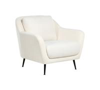 Poltrona in tessuto in ferro Gambe nere con braccioli bianco Eiby