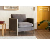 Poltrona in velluto grigio, 1 posto, stile scandinavo, 88x78x82 cm, design art déco confortevole