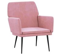 Poltrona in velluto rosa 62 x 79 x 79 cm con telaio in metallo | Materiale velluto, struttura stabile, schienale inclinato, sedile profondo, montaggio con istruzioni