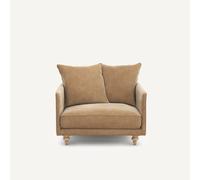 Poltrona in velluto stonewashed, Lazare Beige 1 posto