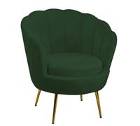 Poltrona in velluto Tulipan 73x72xh45/75 cm verde Verde