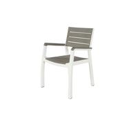 Poltrona Keter Harmony ARMCHAIR Bianco e Tortora Sedia con Braccioli per Esterno