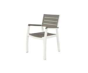 Poltrona Keter Harmony ARMCHAIR Bianco e Tortora Sedia con Braccioli per Esterno
