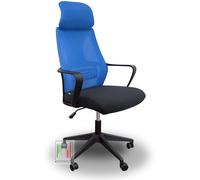 Poltrona Lab Ufficio poggiatesta Schienale e Tessuto in Rete Blu 64x63x115 cm