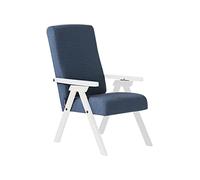 Poltrona legno FIAMMETTA ESSEGI SRL Relax reclinabile tessuto Blu LACCATO Bianco Sfoderabile