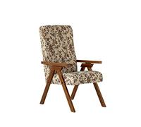 Poltrona legno FIAMMETTA ESSEGI SRL Relax reclinabile tessuto CAMELOT Fiori Beige Sfoderabile