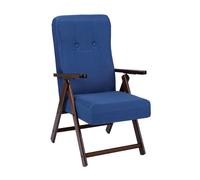 Poltrona legno reclinabile tessuto Blu L - Molisana