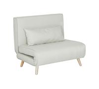 HOMCOM Poltrona Moderno Letto 3 in 1 con Schienale Reclinabile in 6 Posizioni, L'imbottitura spessa e cuscino, 94x78x80 cm, Beige Aosom Italy