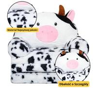 Poltrona Letto per Bambini Mucca 3-Livelli Bianco-Nero