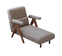 Poltrona Letto Pieghevole da Interno Gambe in Legno Massello Schiuma ad Alta Elasticità Tessuto in Cotone e Lino Poltrona Letto Singolo per Piccoli Appartamenti(Gray,190 * 60 * 30cm)