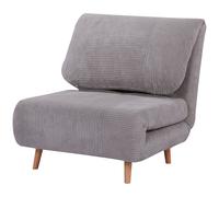 Poltrona Letto Reclinabile 2 in 1 con Seduta Extra-Large 82x89x 83 cm in Tessuto Effetto Velluto Grigio