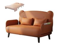 Poltrona Letto Singolo con Materasso Elastico Alto 7cm Divano Letto Pieghevole Capacità di Carico 250kg Poltrona Relax per Piccoli Spazi, Case, Uffici(Orange,180 * 90 * 29cm)