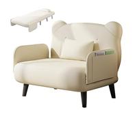 Poltrona Letto Singolo con Materasso Elastico Alto 7cm Divano Letto Pieghevole Capacità di Carico 250kg Poltrona Relax per Piccoli Spazi, Case, Uffici(White,180 * 70 * 29cm)