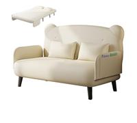 Poltrona Letto Singolo con Materasso Elastico Alto 7cm Divano Letto Pieghevole Capacità di Carico 250kg Poltrona Relax per Piccoli Spazi, Case, Uffici(White,180 * 100 * 29cm)