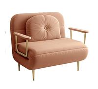 Poltrona Letto Singolo con Materasso Poltrone Letto Singolo con Braccioli Schienale Regolabile in 6 Posizioni Divano Reclinabile per Soggiorno, Camera da Letto(Orange,190 * 100 * 30cm)