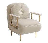 Poltrona Letto Singolo con Materasso Poltrone Letto Singolo con Braccioli Schienale Regolabile in 6 Posizioni Divano Reclinabile per Soggiorno, Camera da Letto(Beige,190 * 68 * 30cm)