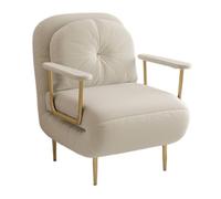 Poltrona letto trasformabile 3 in 1, schienale regolabile in 5 posizioni, cuscino rimovibile in tessuto antigraffio per gatti, divano pieghevole per piccoli appartamenti e soggiorni (bianco, 68 x 72