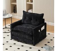 Poltrona lounge girevole a 360° con braccioli, grande divano singolo per soggiorno, camera da letto, studio e ufficio, poltrona in stile moderno con cuscino, ideale per relax e intrattenimento (nero)