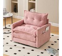 Poltrona lounge girevole a 360° con braccioli, grande divano singolo per soggiorno, camera da letto, studio e ufficio, poltrona in stile moderno con cuscino, ideale per relax e intrattenimento (rosa)
