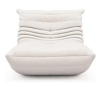 Poltrona lounge in morbido mohair beige Teddy Lazy Sofa Fireside Love Seat sedia da pavimento (bianco, 75 cm)