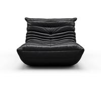 Poltrona lounge in morbido mohair Teddy Lazy Sofa Fireside Love Seat Sedia da pavimento Mobili comodi e accoglienti per soggiorno o camera da letto (75 cm, nero)