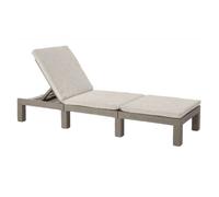Poltrona lounge in simil resina intrecciata con cuscini ALLIBERT - 4 posizioni - Daytona - Beige