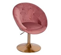 Poltrona lounge in velluto rosa/oro, design girevole, sedia da club con schienale, poltrona girevole da cocktail lounge, poltrona con rivestimento in tessuto