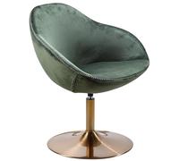 Poltrona lounge SIRAN in velluto verde/oro, 70 x 79 x 70 cm, design girevole | Sedia da club imbottita con bracciolo | Sedia girevole da cocktail lounge | Sedia da bar