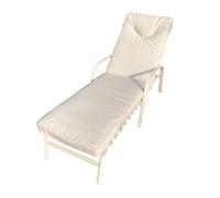 Poltrona Lounger Giove in metallo cm 158x65x98 cuscino ecrù da giardino esterno