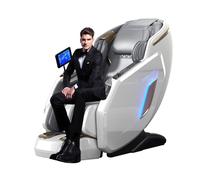 Poltrona massaggiante 4D di alta gamma, stretching e rilassamento in stile thailandese massaggio con sospensione a gravità zero controllo vocale tramite intelligenza artificiale in inglese(White)